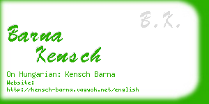 barna kensch business card